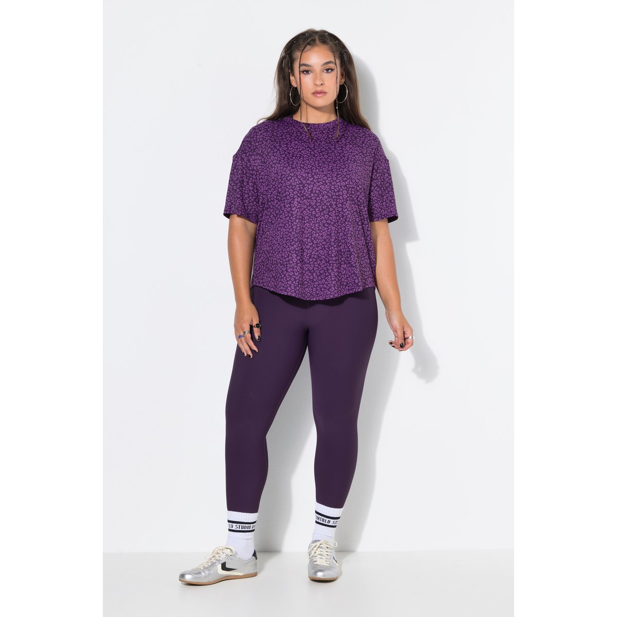 T-shirt de sport oversize, imprimé au dos aubergine, STUDIO UNTOLD