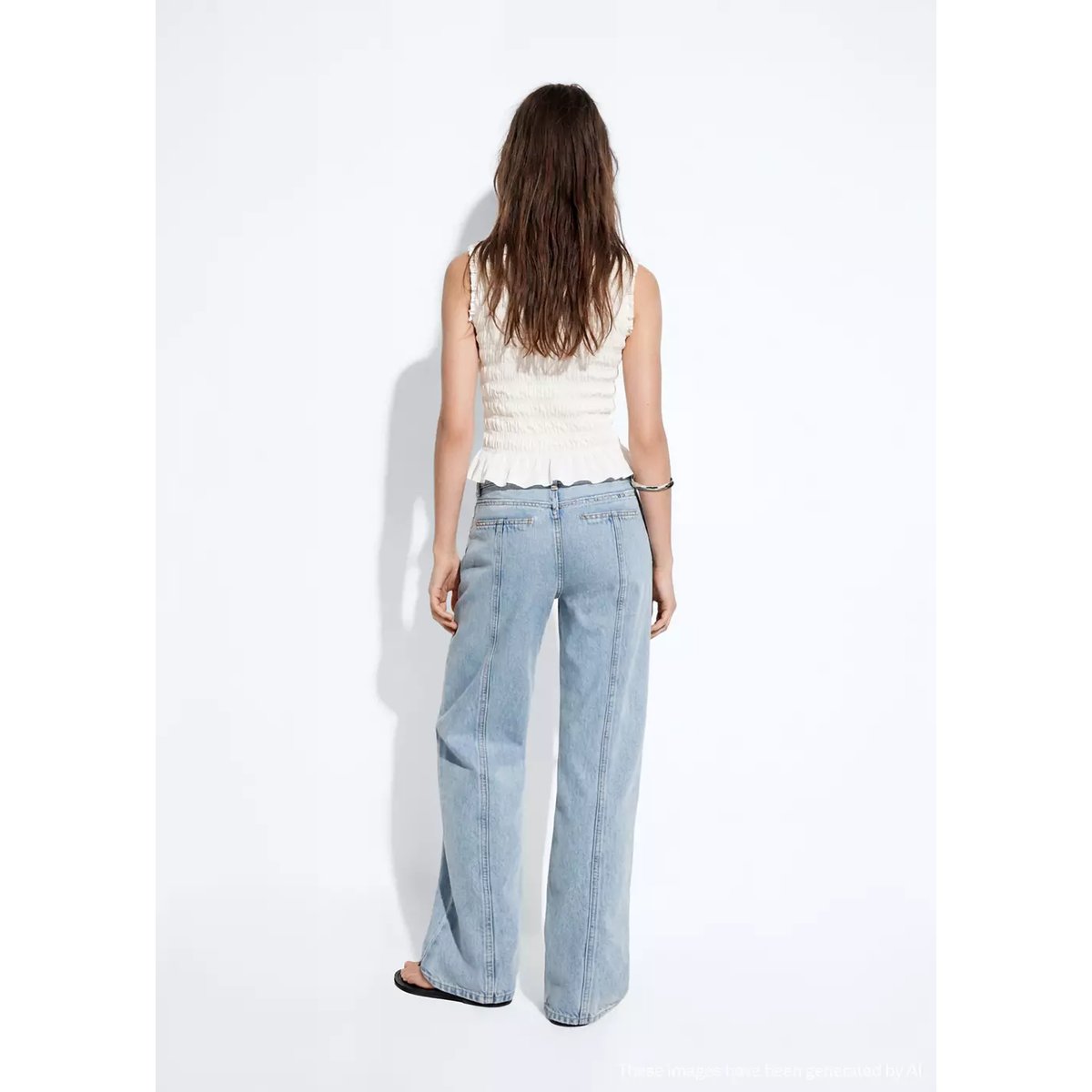 Top coton froncé blanc cassé, MANGO TEEN