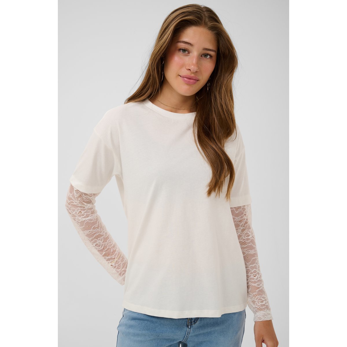 T-shirt à manches longues blanc snow white, CREAM