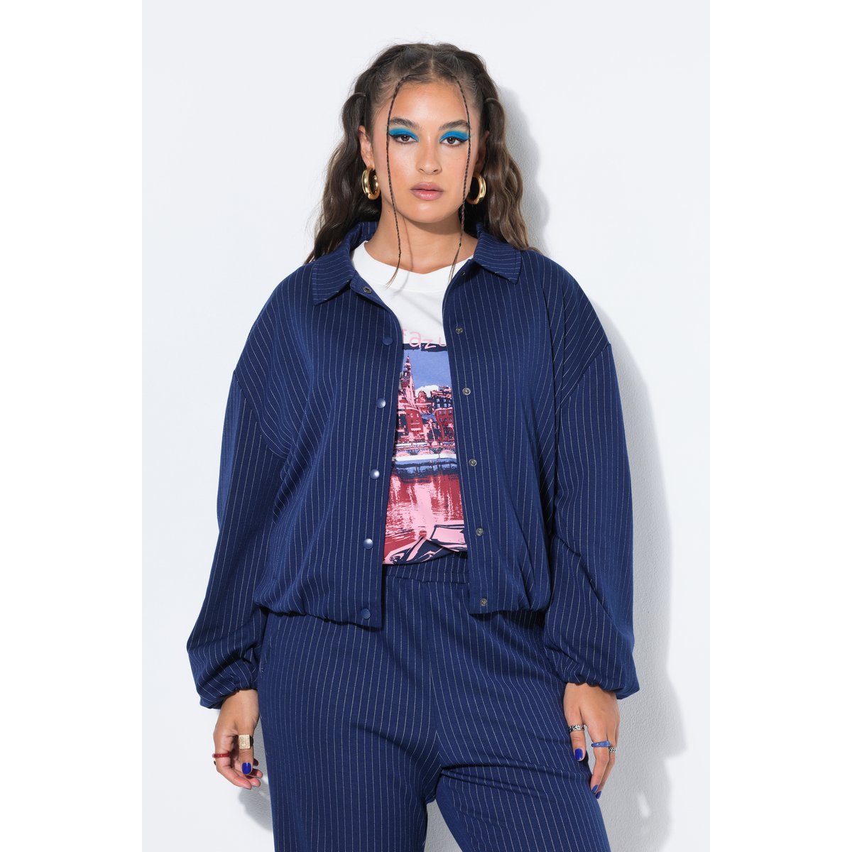 Blouson à rayures oversize marine, STUDIO UNTOLD