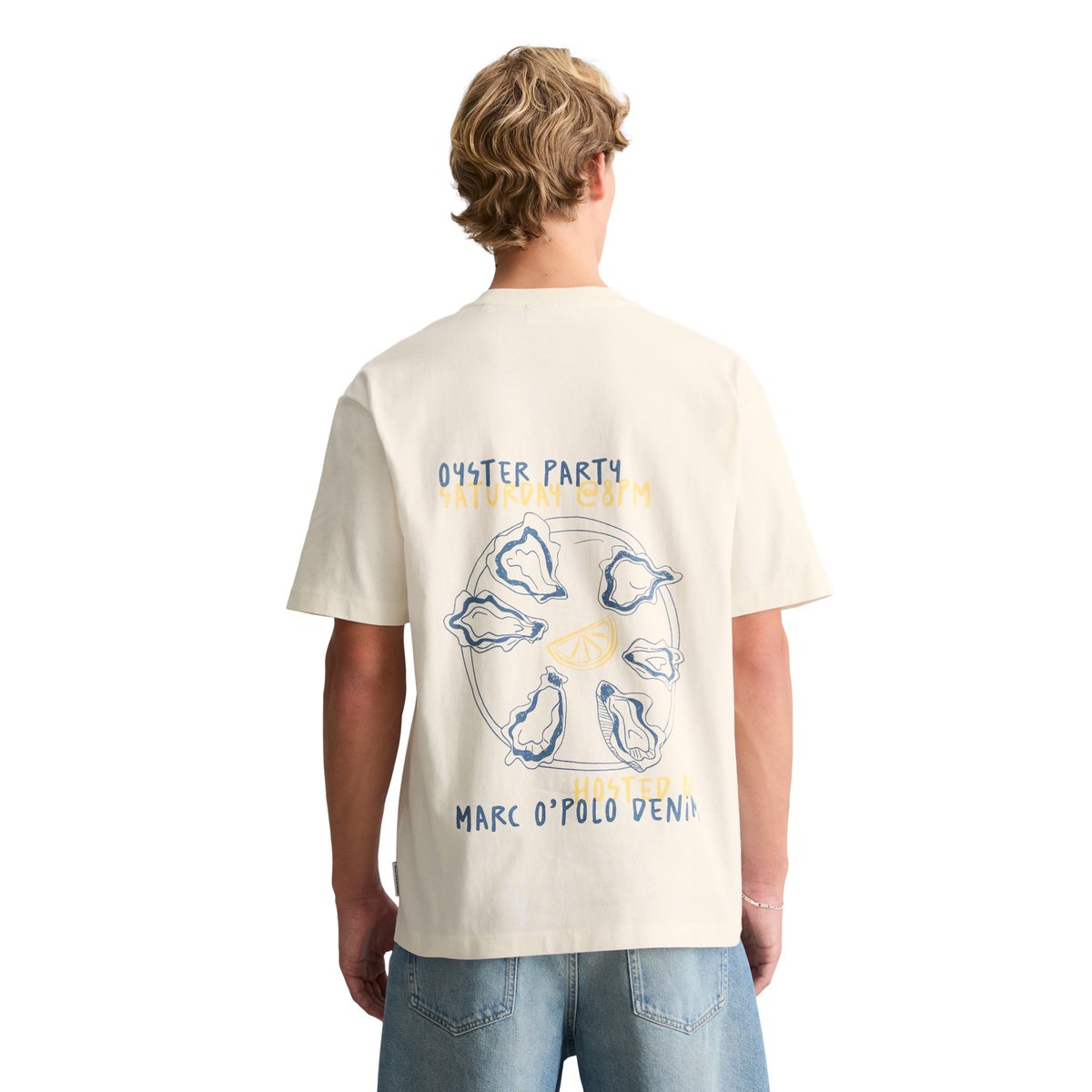 T-shirt Crayfish Capsule avec impression dans le dos blanc, MARC O’POLO DENIM