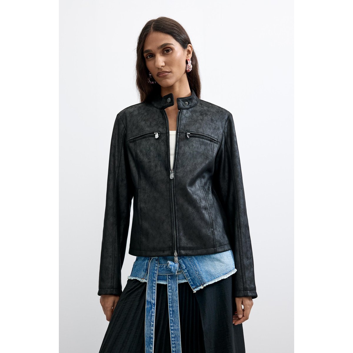 Blouson effet cuir noir, DESIGUAL