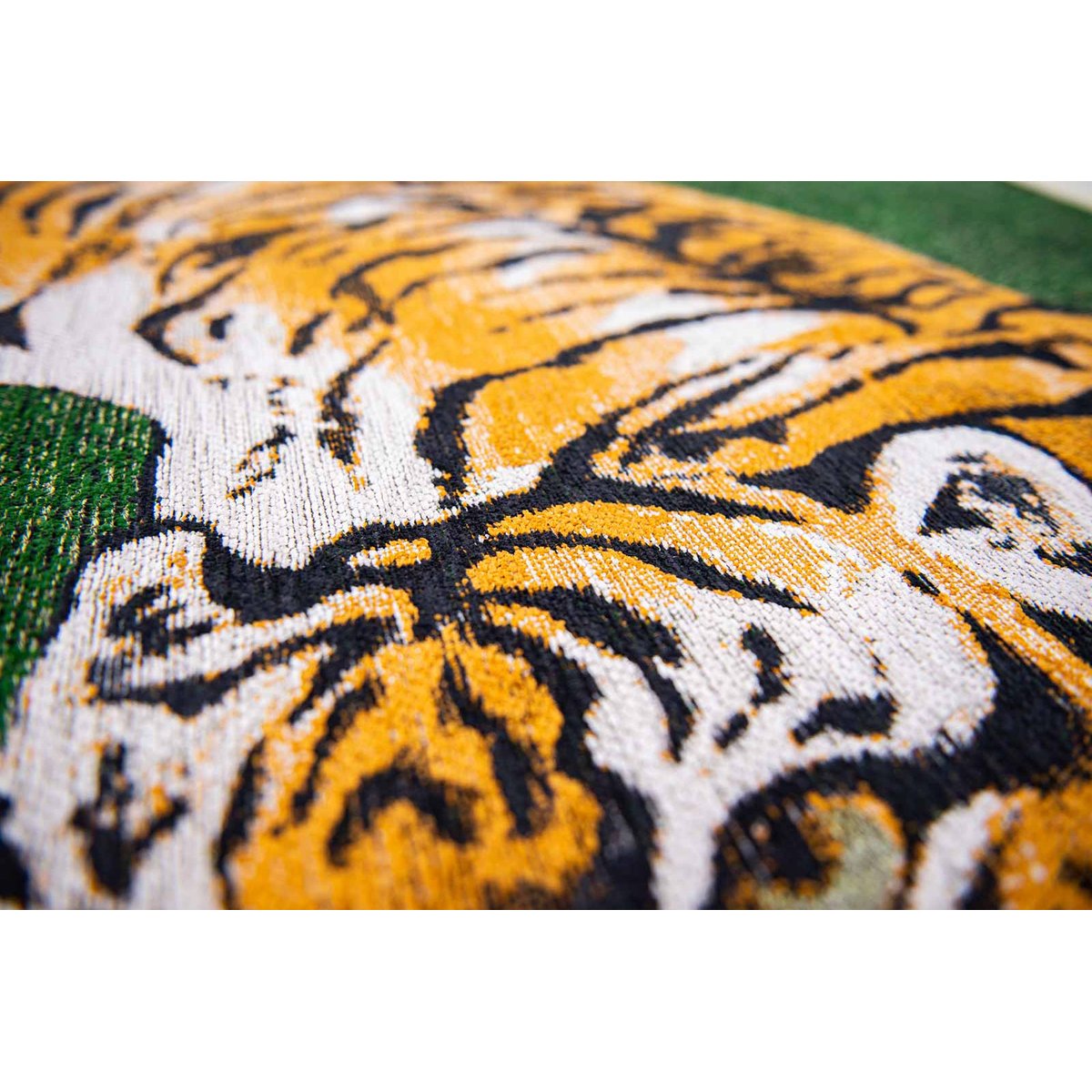 Tapis de salon et chambre tissé plat GREEN TIGER vert, NOVATREND