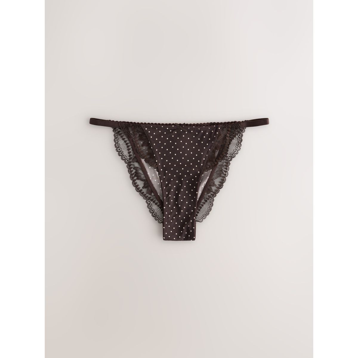 Culotte en microfibre et dentelle, lot de 3 bleu/praline nude/chocolat brun tacheté, NEXT