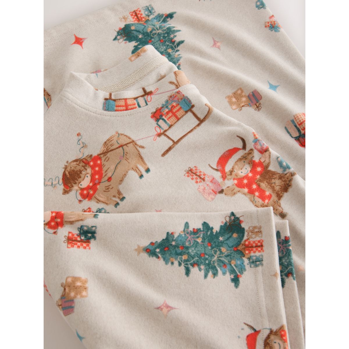 Chemise de nuit noël collection famille flocons d'avoine hamish la vache des highlands, NEXT