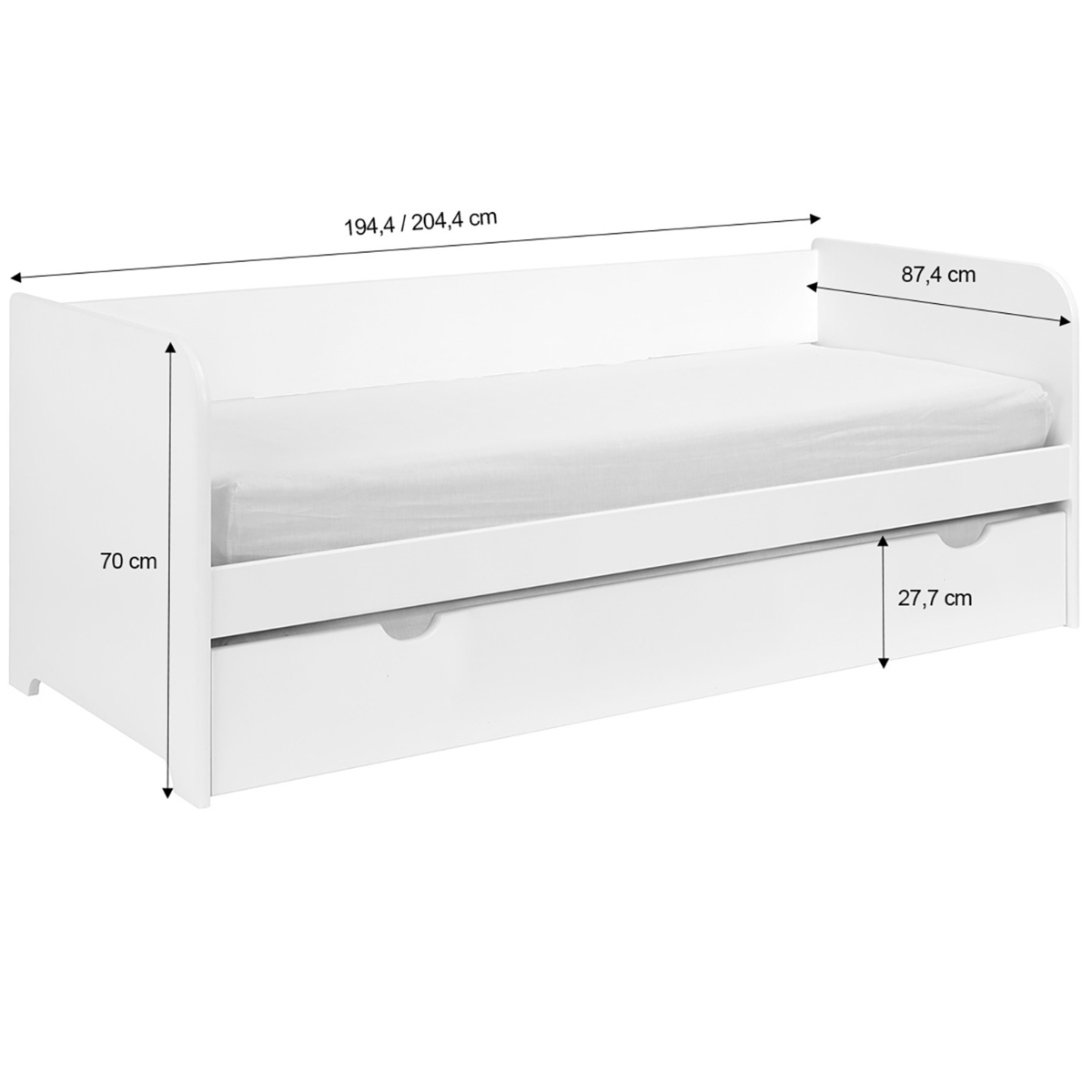 Lit gigogne Bois massif  JAVA bois naturel, AKITEN RETAIL
