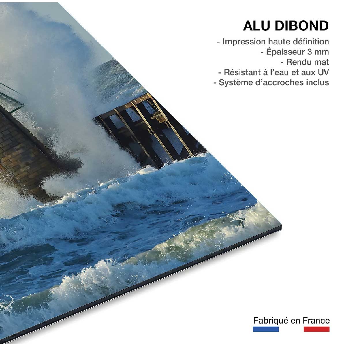 Tableau tempête sur le phare tableau alu dibond, HEXOA