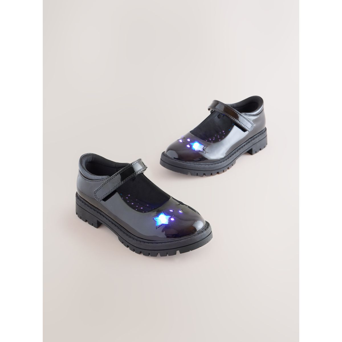 Chaussures d'école lumineuses noir, NEXT