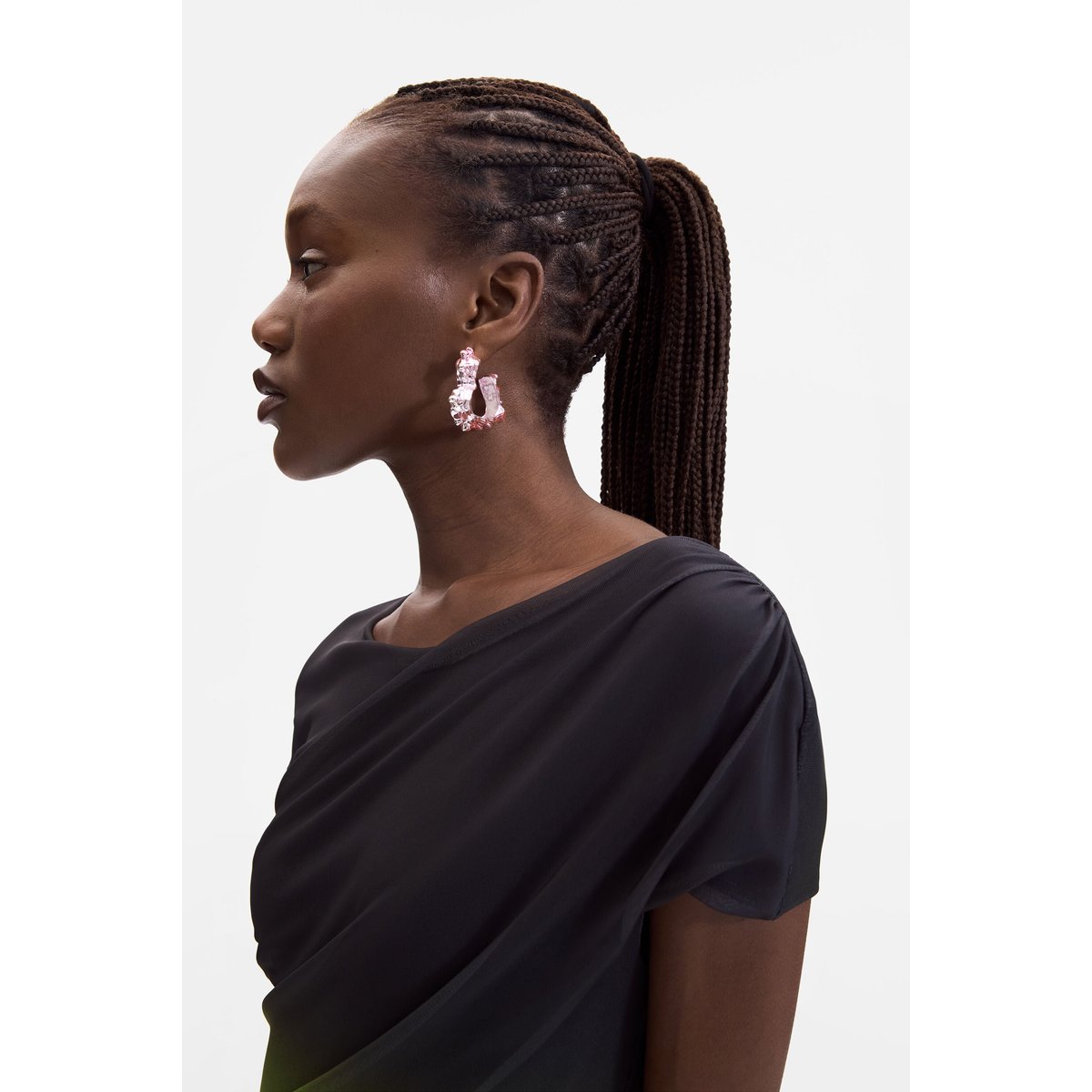 Robe en tulle dégradé noir, DESIGUAL