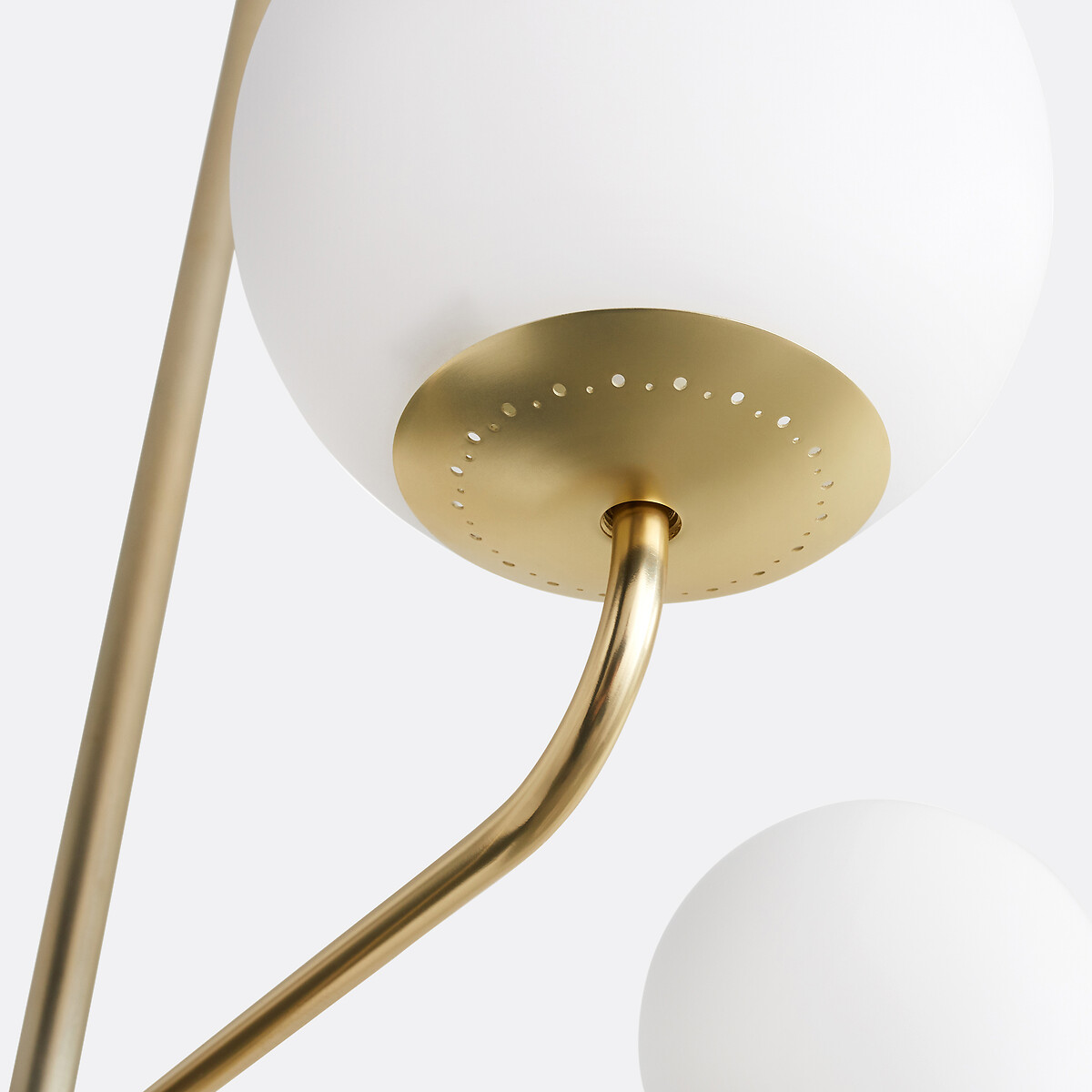 Suspension laiton et verre opaline, Moricio blanc, LA REDOUTE INTERIEURS