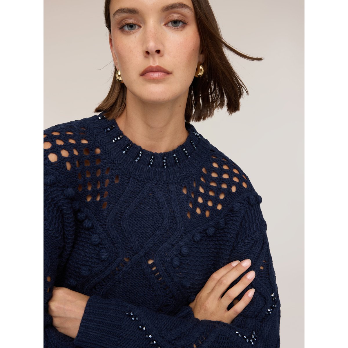 Maille ajourée bleu, MOTIVI
