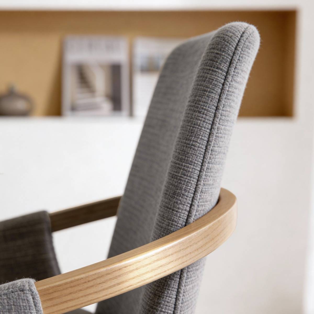 Lot de 2 chaises en tissu CALWEN gris, MADE IN MEUBLES