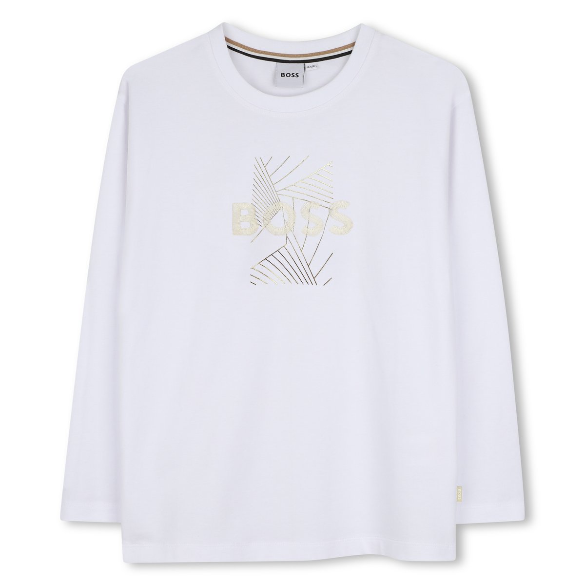 Tee-shirt manches longues blanc, BOSS KIDSWEAR