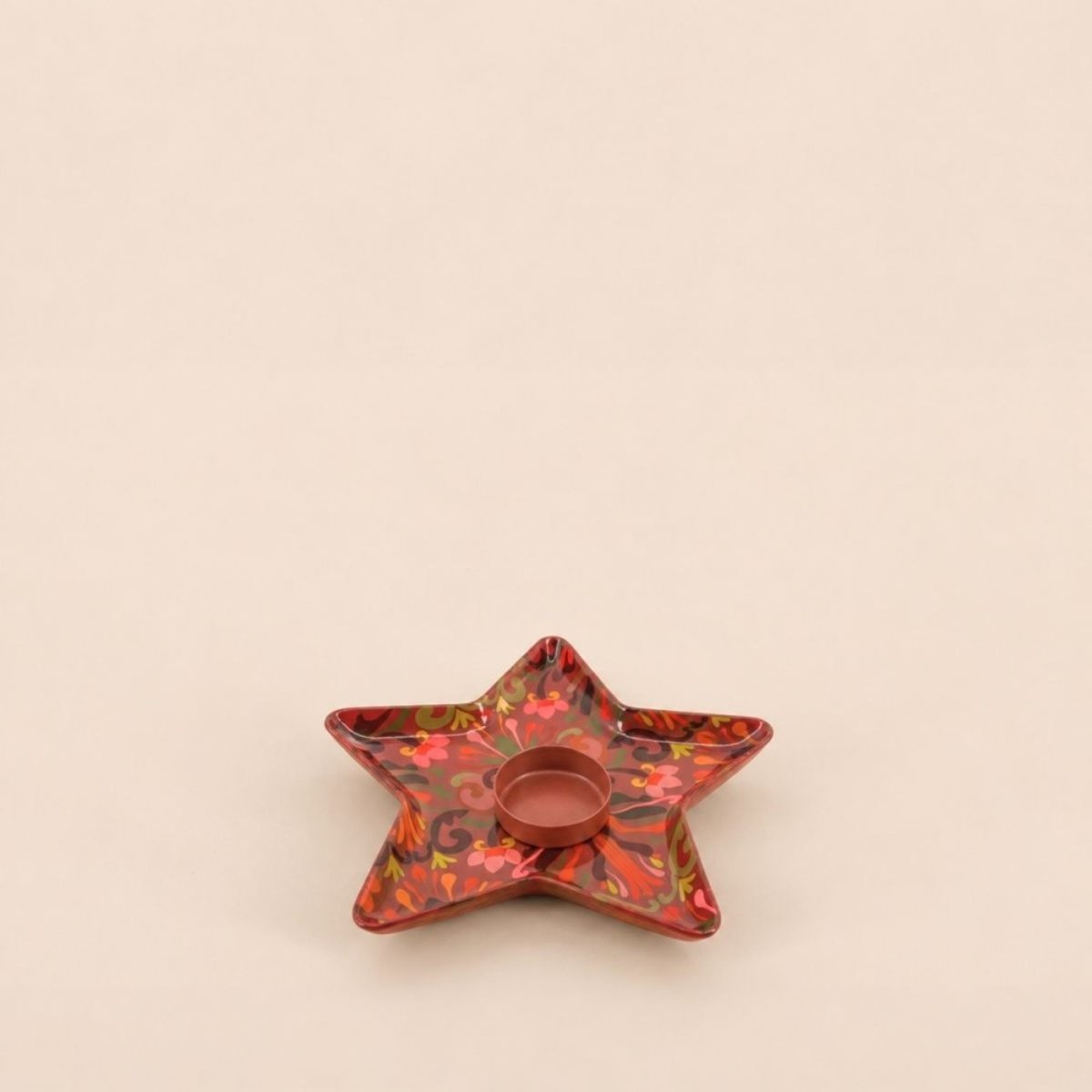Bougeoir étoile en métal laqué rose, HASHTAG DECO