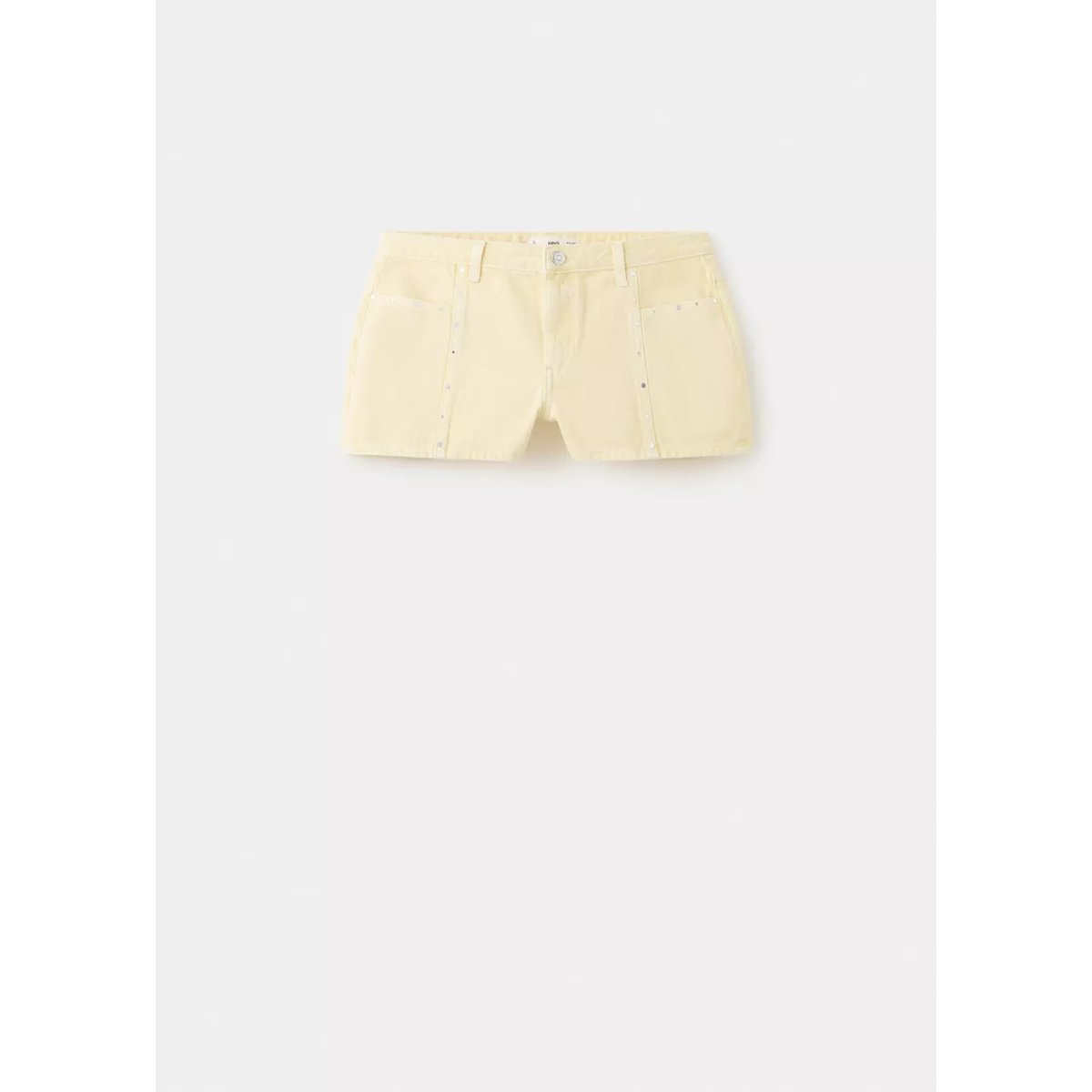 Short en jean à clous jaune pastel, MANGO TEEN