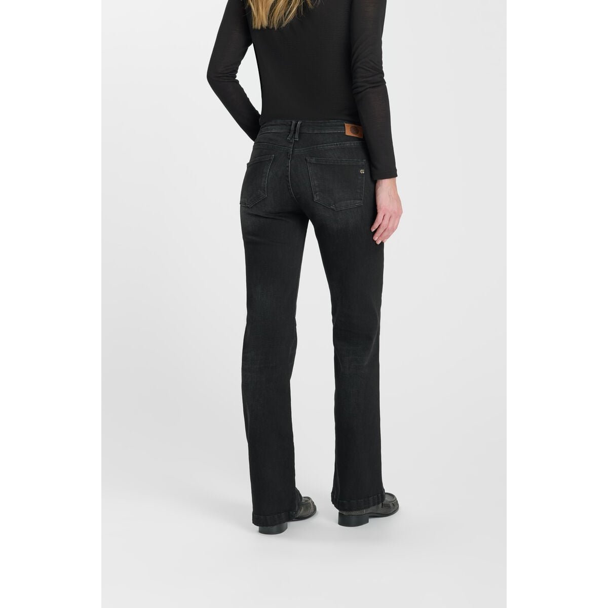 Jeans flare , longueur 34 black / black, LE TEMPS DES CERISES