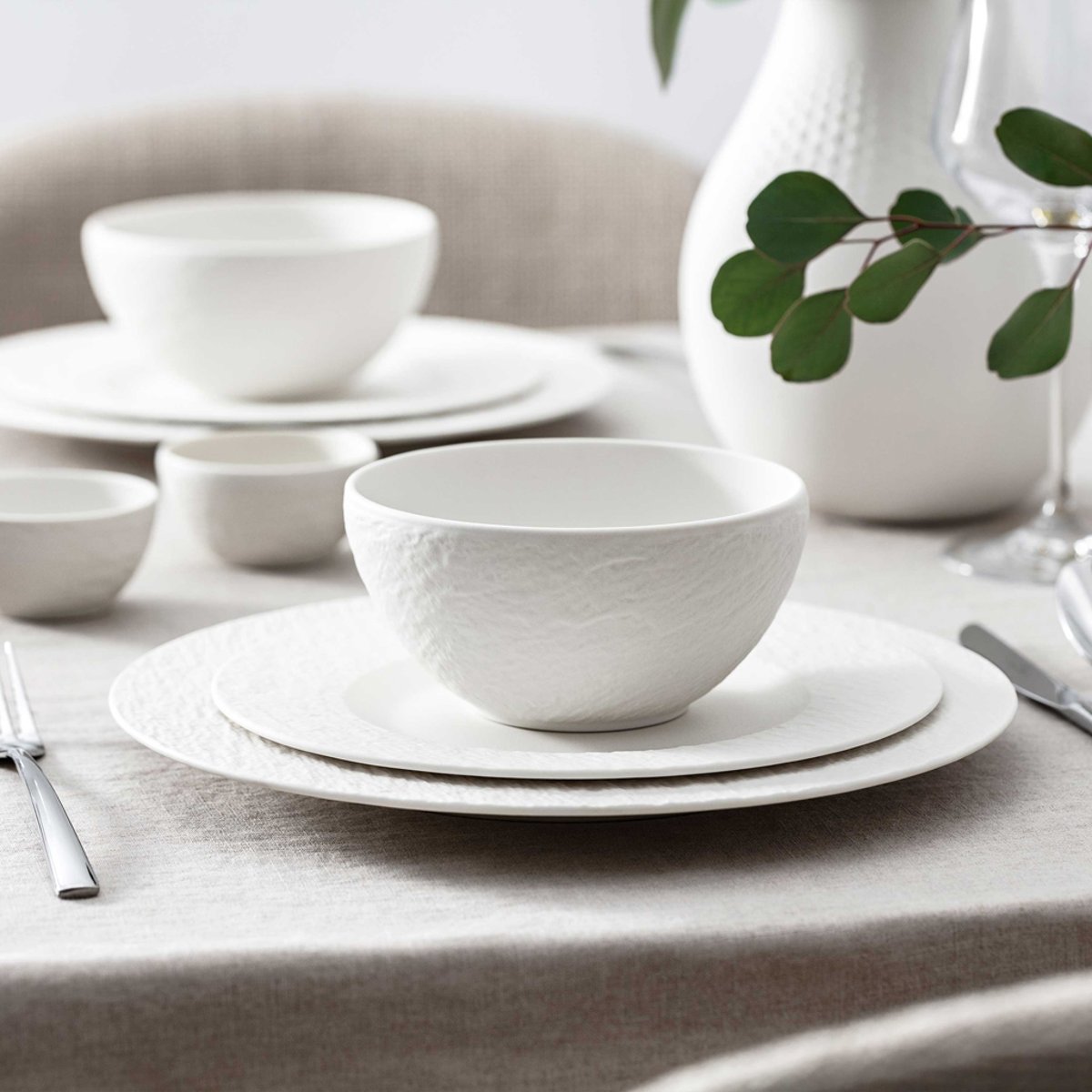 Ensemble D’assiettes, 12 P., 4 Personnes MANUFACTURE blanc, VILLEROY & BOCH