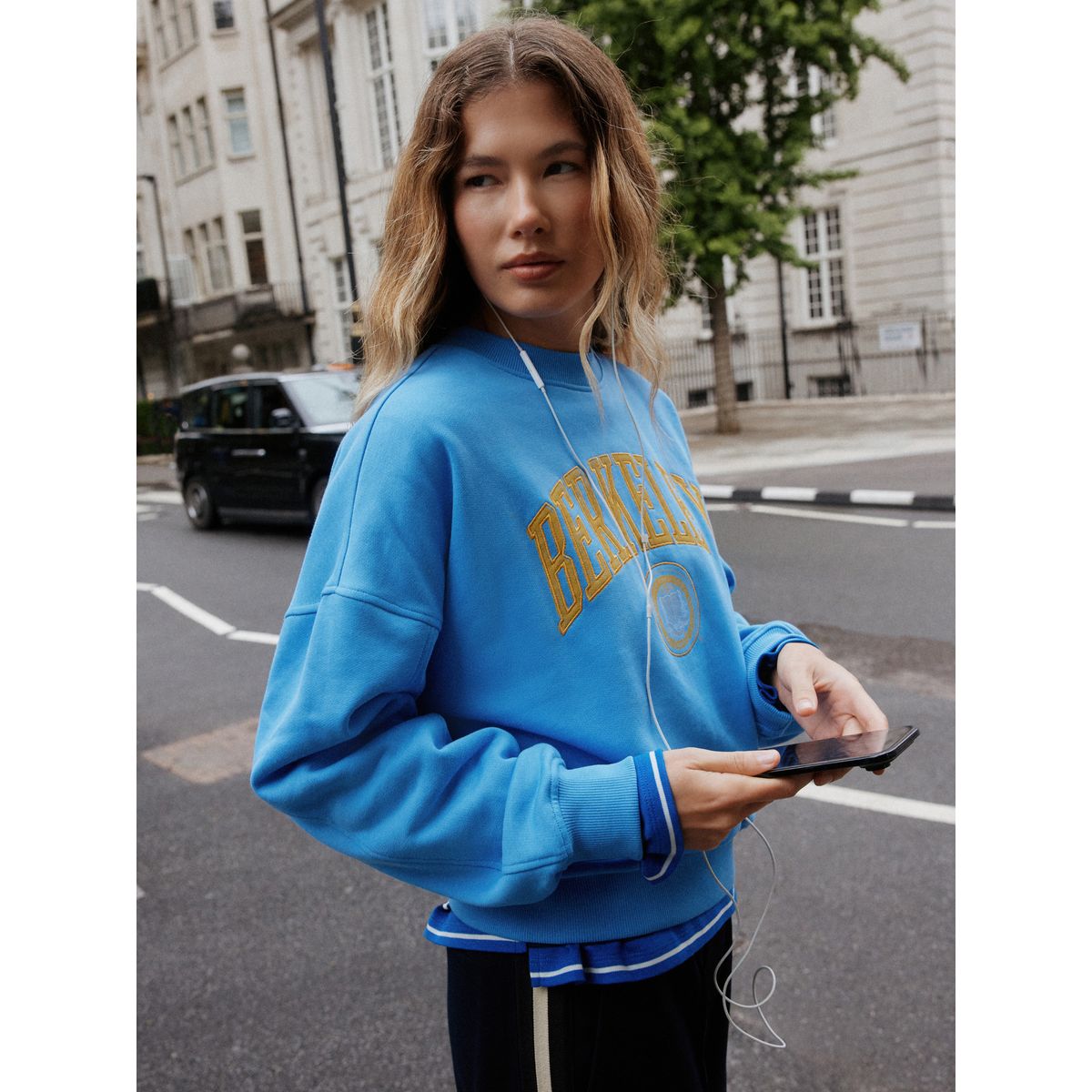Sweat à motif berkeley sous licence bleu, NEXT