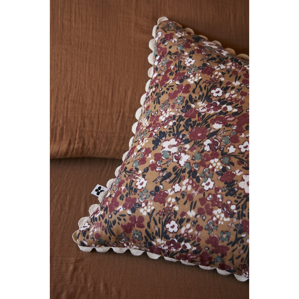 Coussin gaze de coton Capucine bleu marine, EDEN