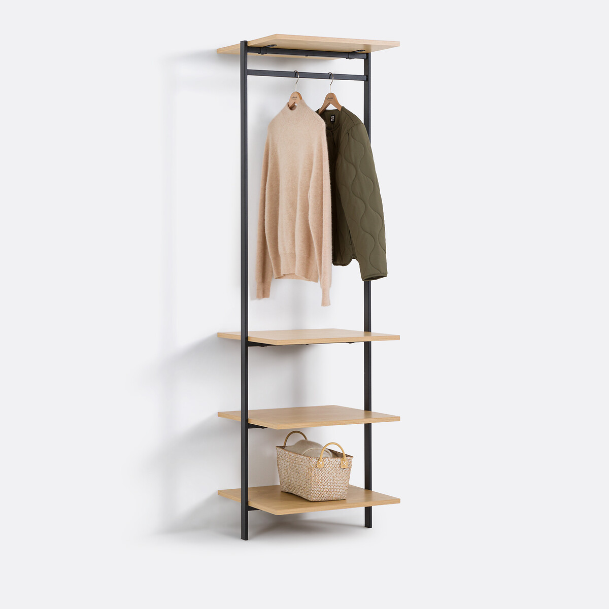 Module de dressing 4 étagères, Talist noir/bois, LA REDOUTE INTERIEURS