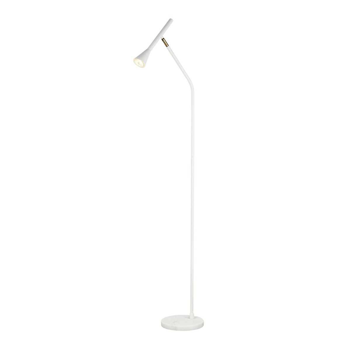 Lampadaire liseuse sobre et stable - HOLEN blanc et doré, KOSILUM