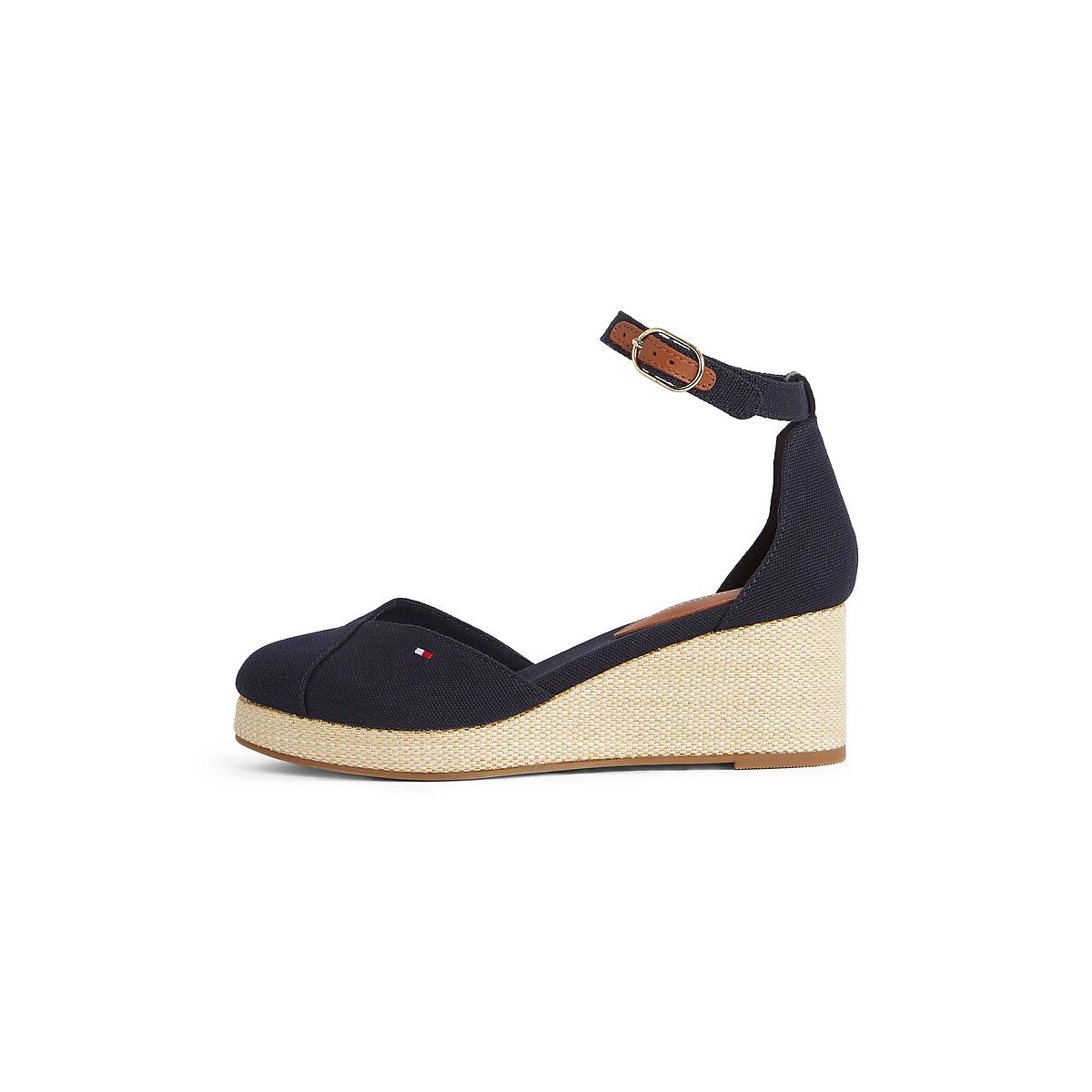 Flag Closed Wedge Sandals navy blue, TOMMY HILFIGER