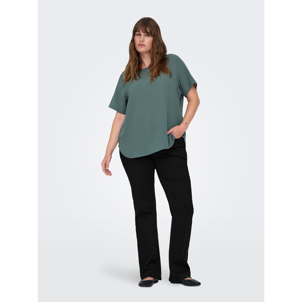 Jean Flared black denim, ONLY CARMAKOMA