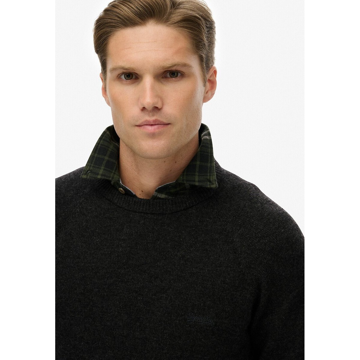 Crew Neck Jumper charcoal grey, SUPERDRY