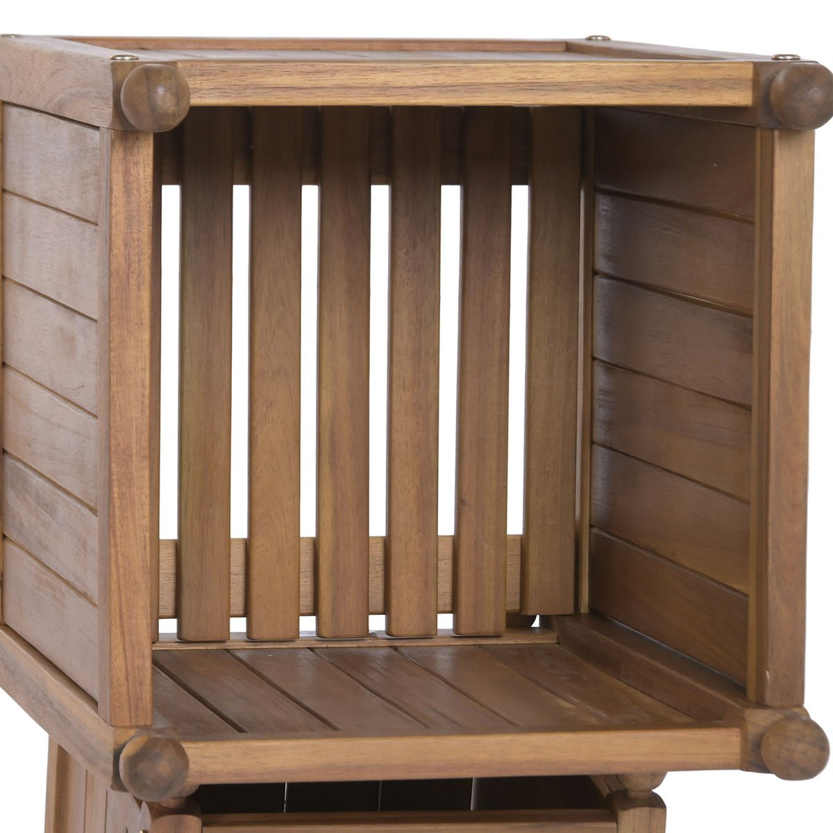 Set de 3 cache-pots classiques en bois d'acacia 40x40x46cm bois, WADIGA