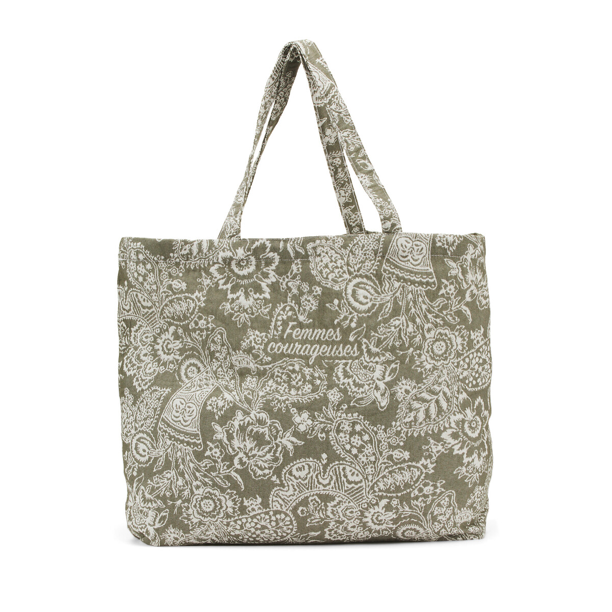 Tote bag co-créé La Redoute x Solfa, 4ème édition kaki + blanc cassé, LA REDOUTE COLLECTIONS