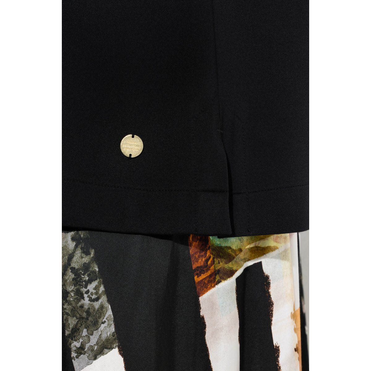 Sweat-shirt point de Rome noir, ULLA POPKEN