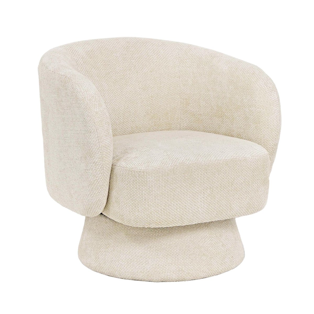 Fauteuil pivotant avec pied central en tissu - JULIO crème, HELLIN, DEPUIS 1862
