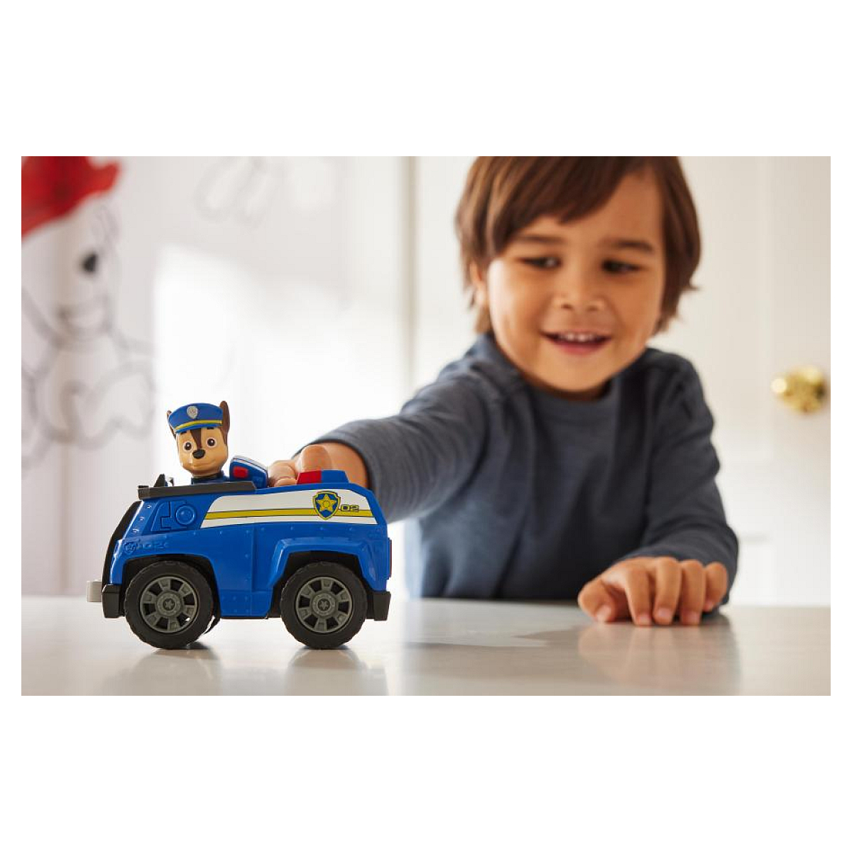 La Pat Patrouille Véhicule de police avec la figurine de Chase multicolore, SPIN MASTER
