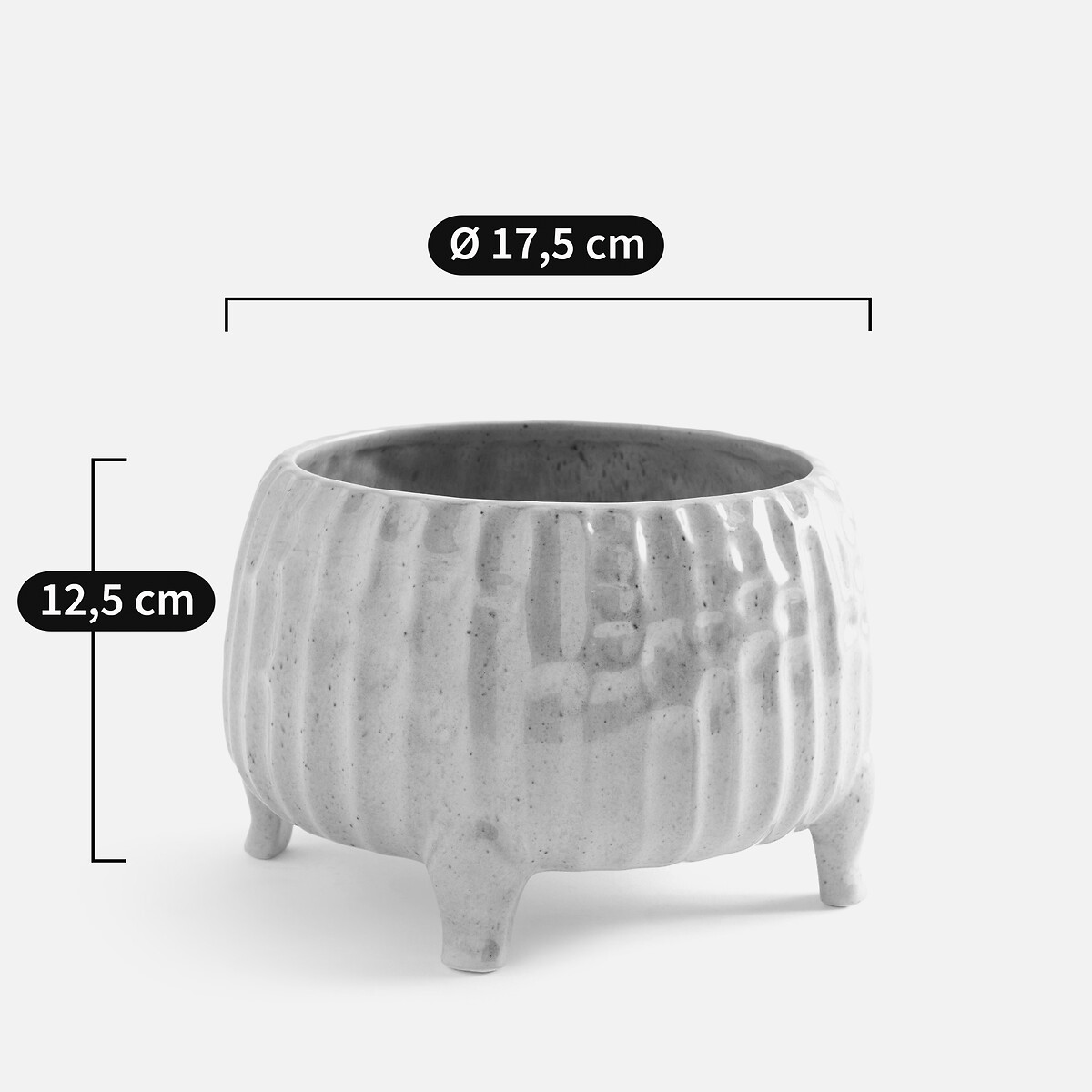 Zira Glossy Ceramic Planter, Height 12.5cm taupe, AM.PM