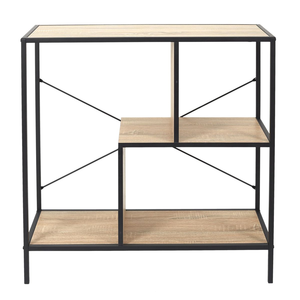 Etagère 3 niveaux design industriel EDISON noir, THE HOME DECO FACTORY