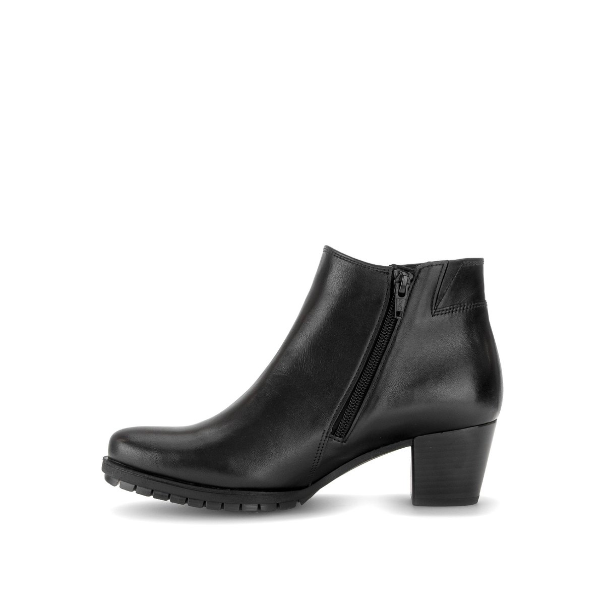 Bottines en cuir lisse à talon décroché noir lisse, GABOR
