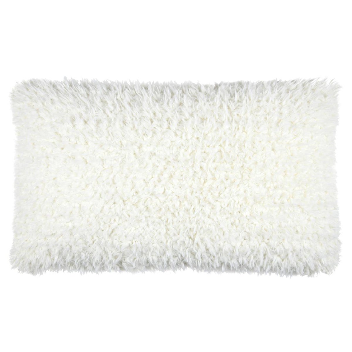 Coussin rectangulaire imitation peau de mouton blanc, LOVELY CASA
