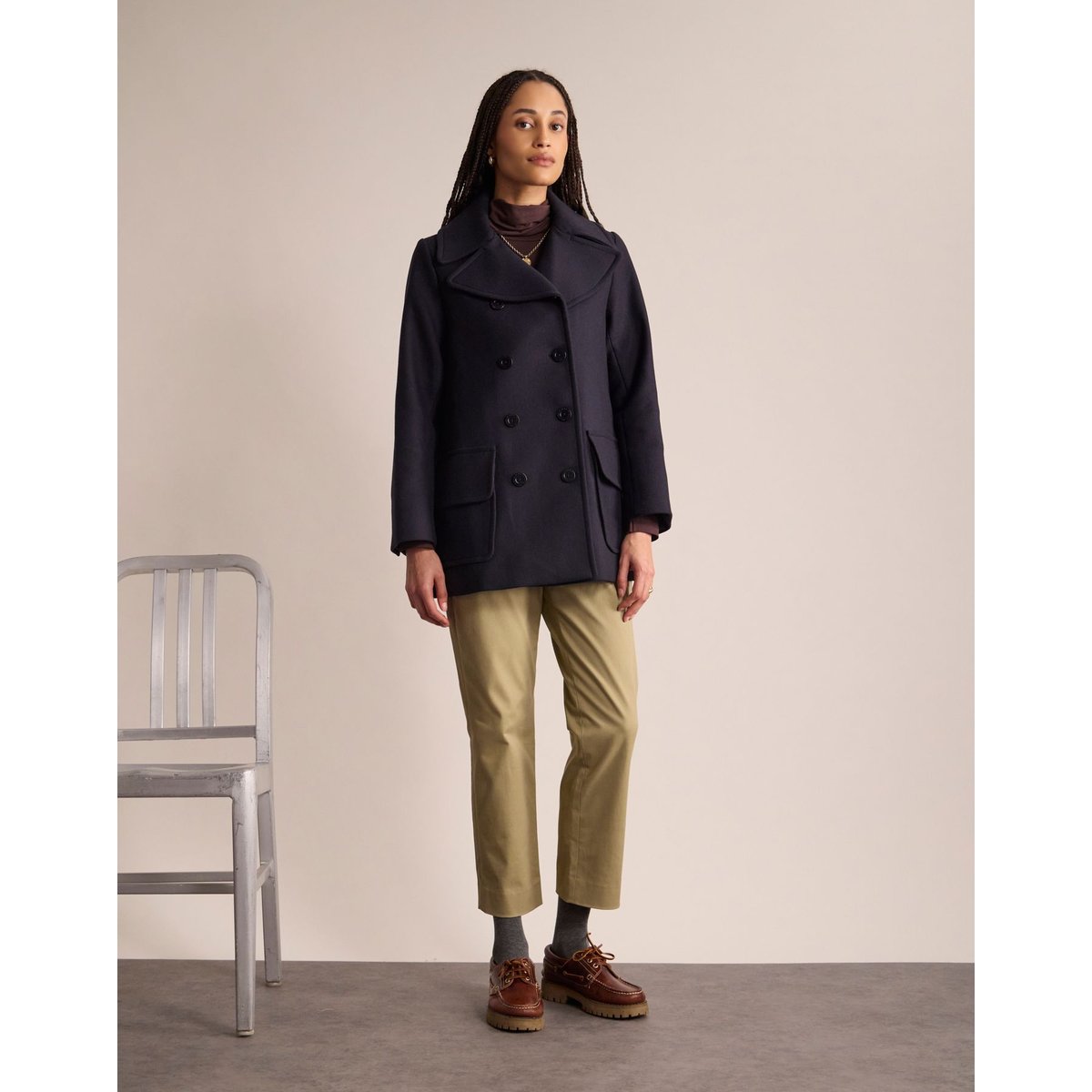 Caban Séraphine en laine - Ines de la Fressange Paris bleu marine, INES DE LA FRESSANGE PARIS