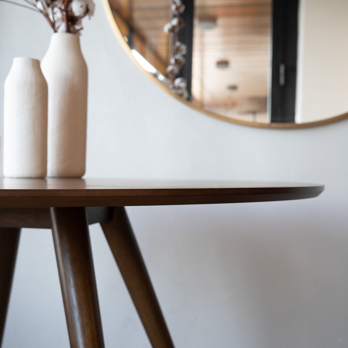 Table ronde en bois D105 cm - LIWA bois foncé, MAISON PAVANE