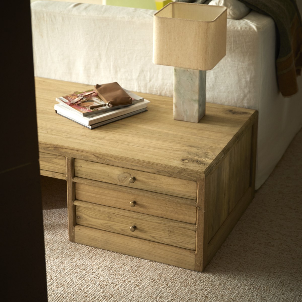 Table basse en Teck massif, ISSA naturel, TIKAMOON