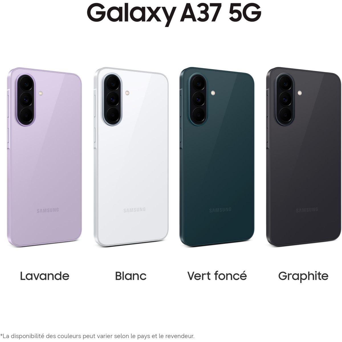 Smartphone Galaxy A37 5G 128Go Blanc couleur unique, SAMSUNG