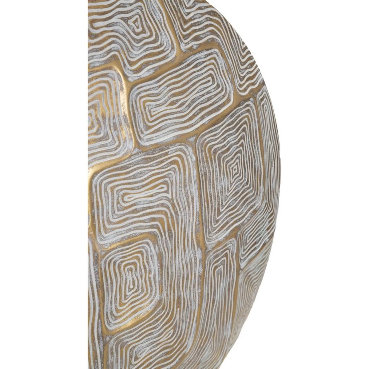 Vase rond à relief graphique MODERN doré et blanc, RECOLLECTION