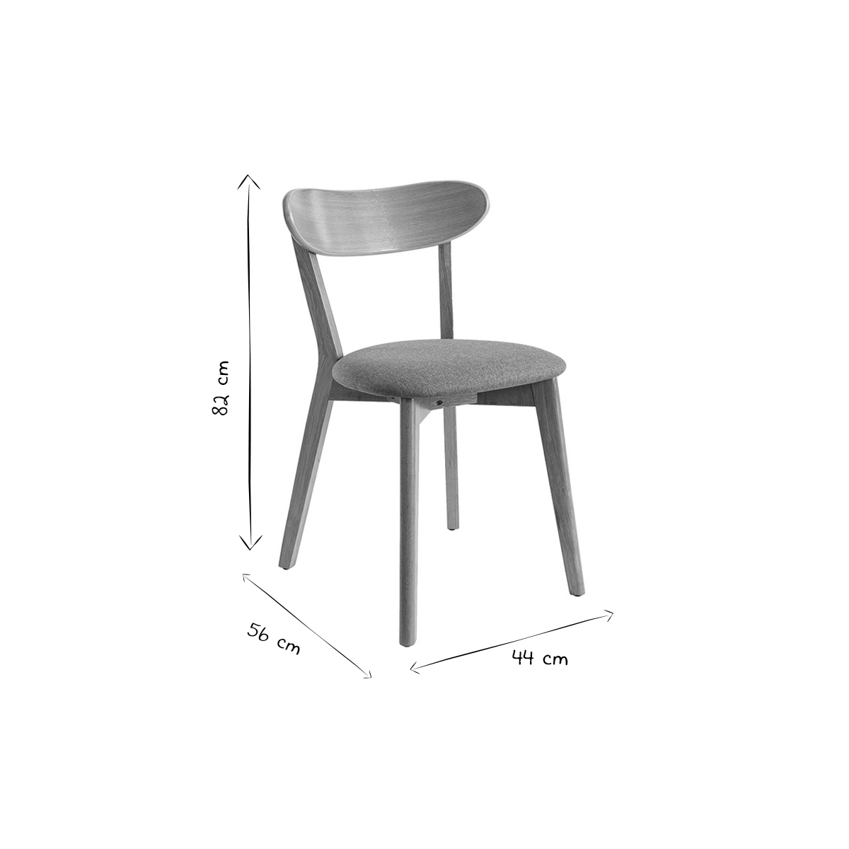 Chaises vintage en bois foncé et tissu effet velours texturé vert kaki (lot de 2) DOVE noyer, MILIBOO