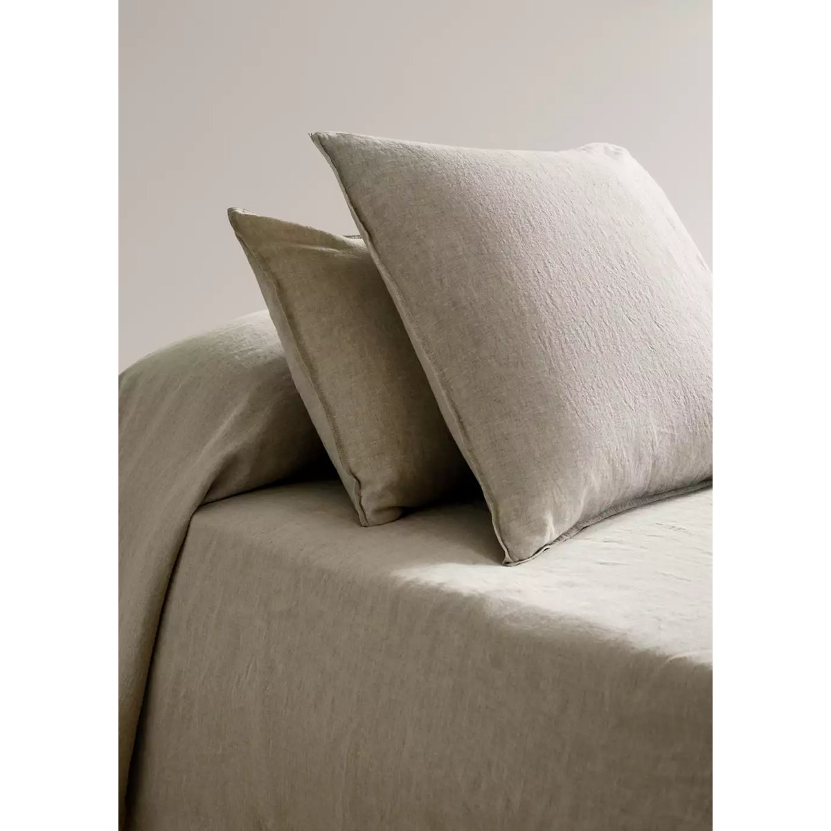 Deux taies d'oreiller lin lavé 60x60 cm sable, MANGO HOME