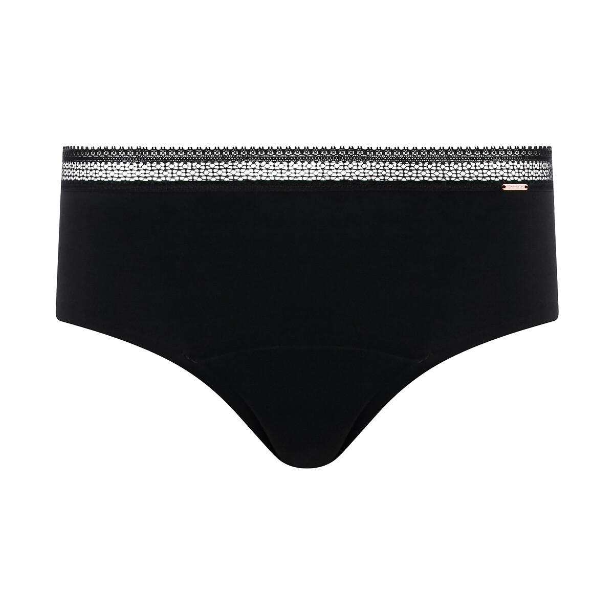 Culotte menstruelle Eco cycle Lace flux abondant noir, CHANTELLE