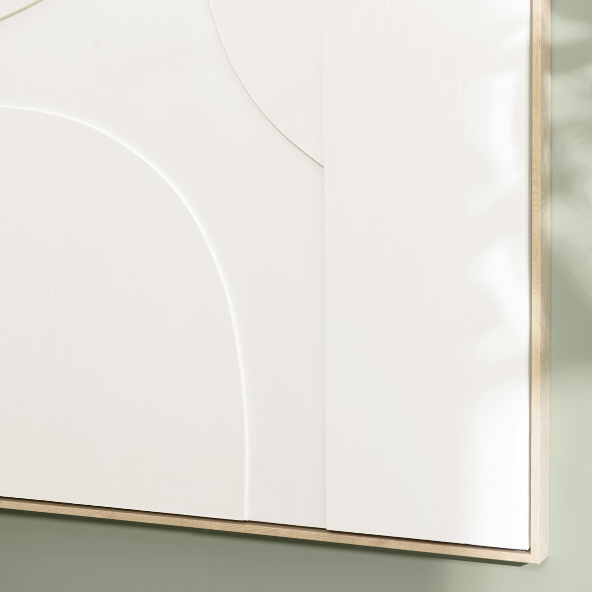 Tableau blanc abstrait formes en relief 83 x 123 cm blanc, PIER IMPORT
