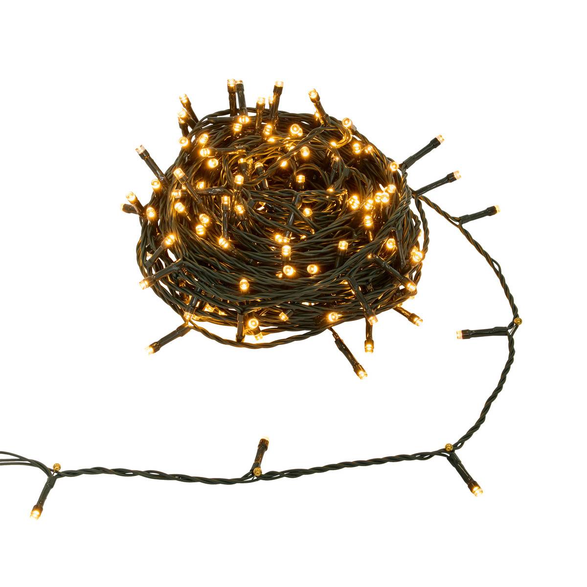 Guirlande lumineuse Technobright 200 LED 8 fonctions 20m avec timer ambre, FEERIC LIGHTS & CHRISTMAS