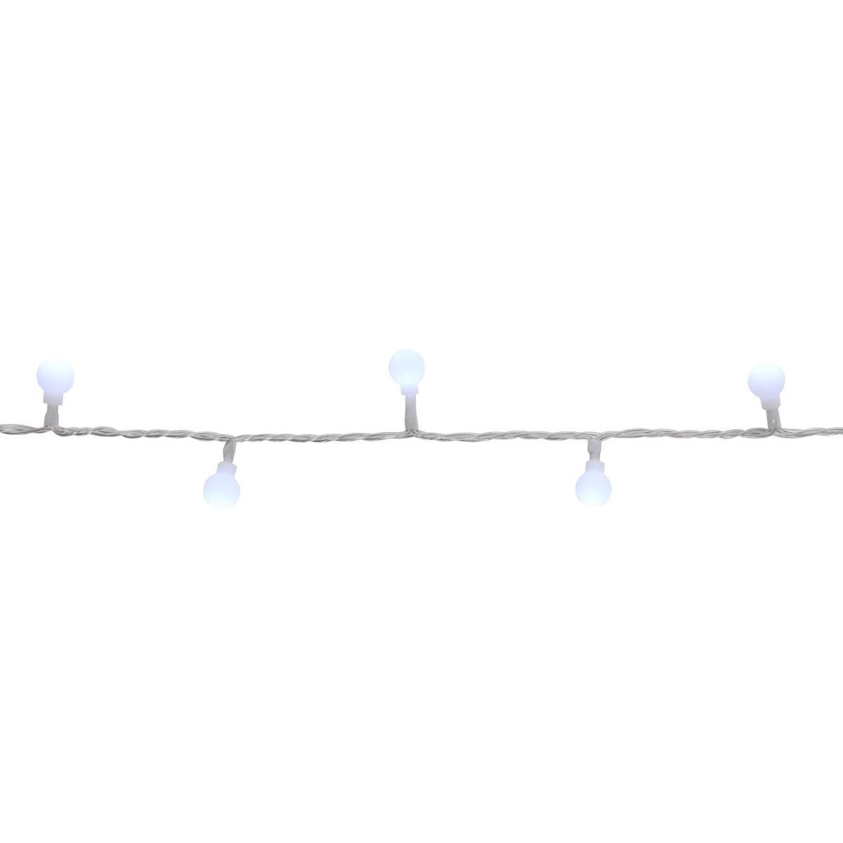 Guirlande lumineuse boules d'extérieur 7,5 m 100 LED rouge, vert et blanc chaud 13 fonctions sur secteur blanc froid, ATMOSPHERA