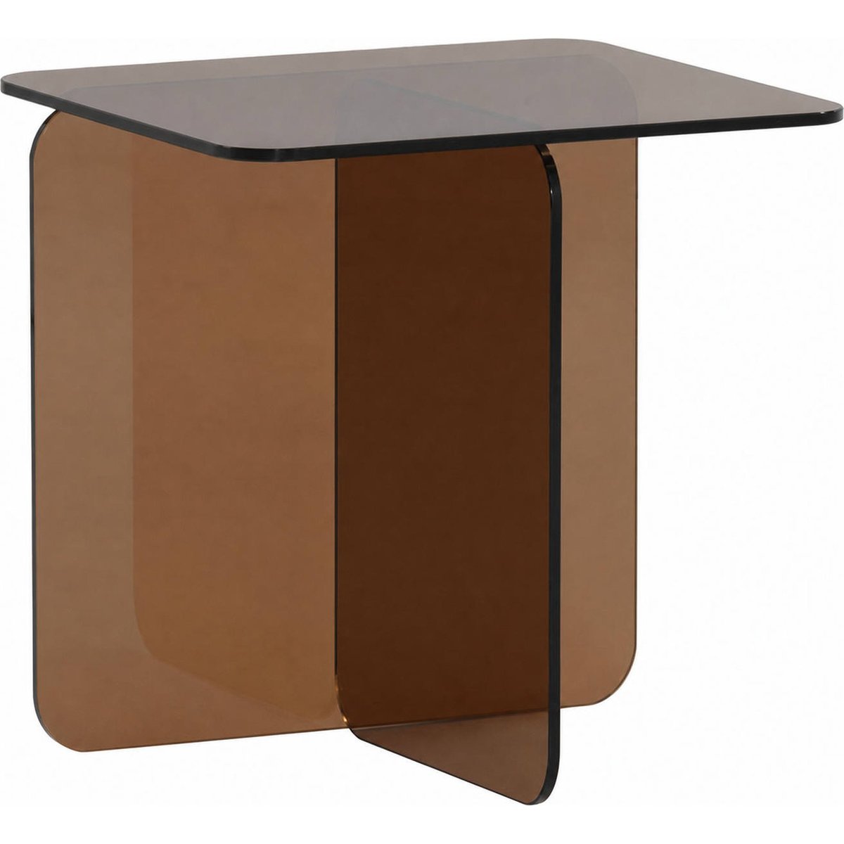 Table d'appoint carrée en verre contemporaine ambre, RECOLLECTION