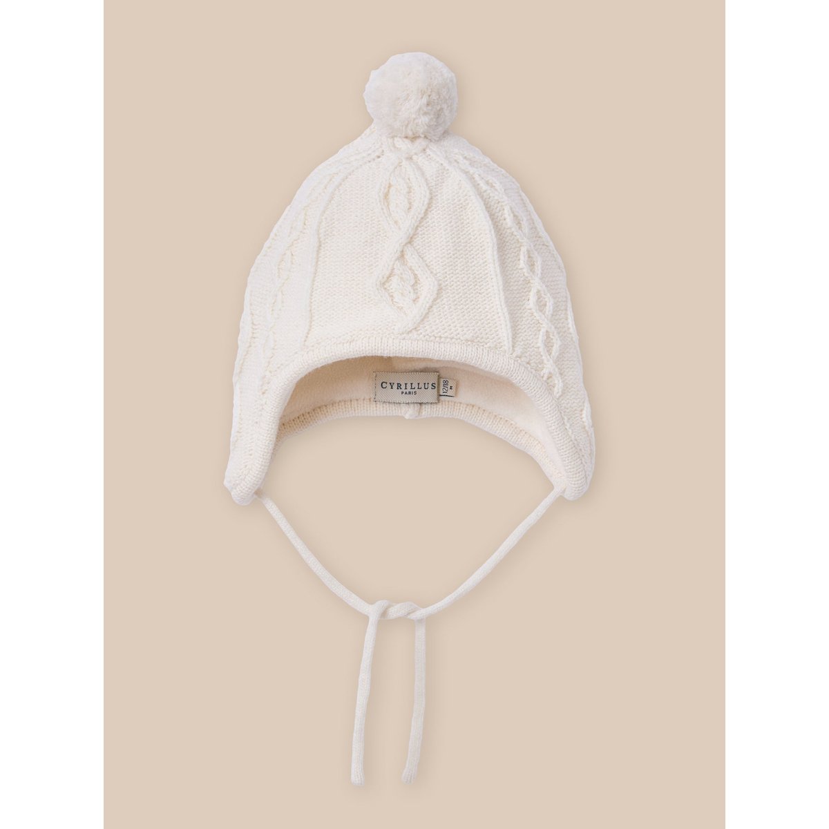 Bonnet péruvien en laine doublé de polaire – ecru, CYRILLUS